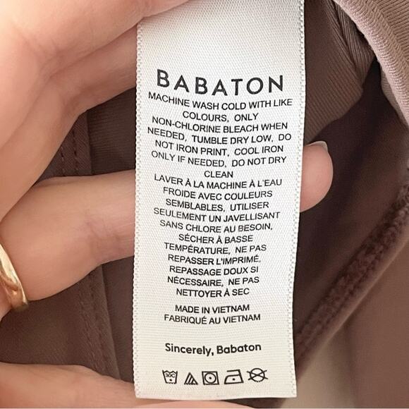 Babaton Aritzia Contour Squareneck Long Sleeve Bodysuit in Taupe Women’s Size S - Picture 4 of 10